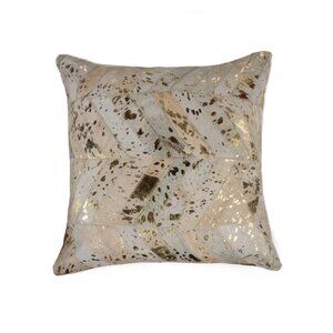 Natural Home Decor Torino Chevron Cowhide Pillow | 1-Piece | Natural/gold